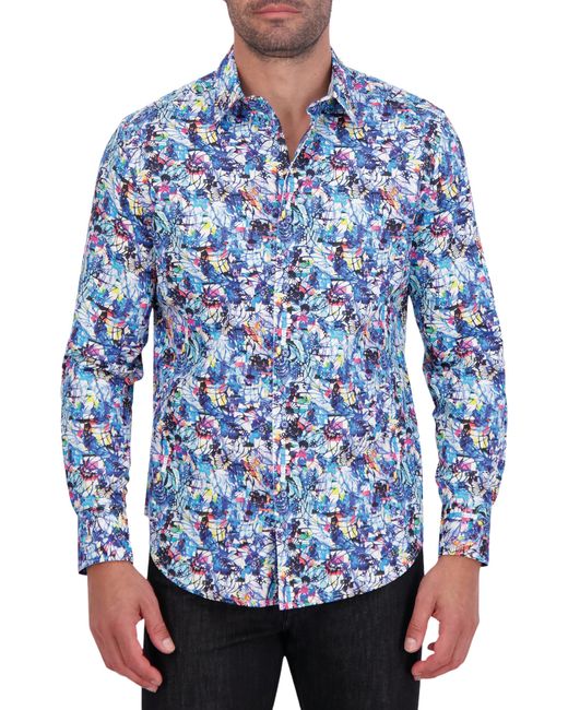 Robert Graham Blue 's Fleming Long-sleeve Button-down Shirt for men