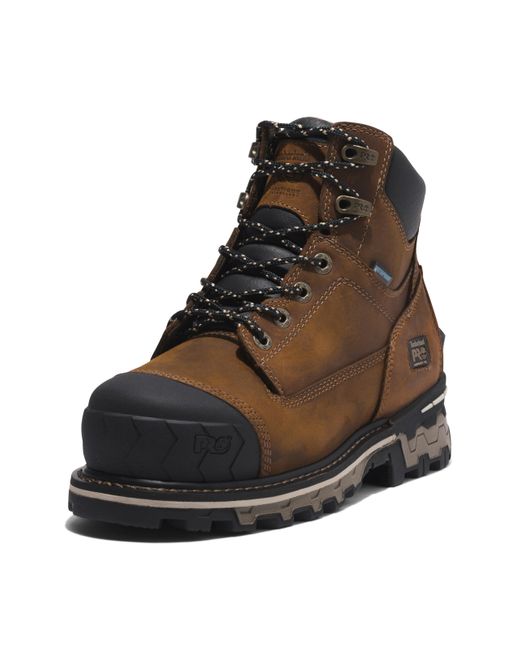 Timberland Brown Boondock 6 Inch Composite Safety Toe Waterproof Industrial Work Boot