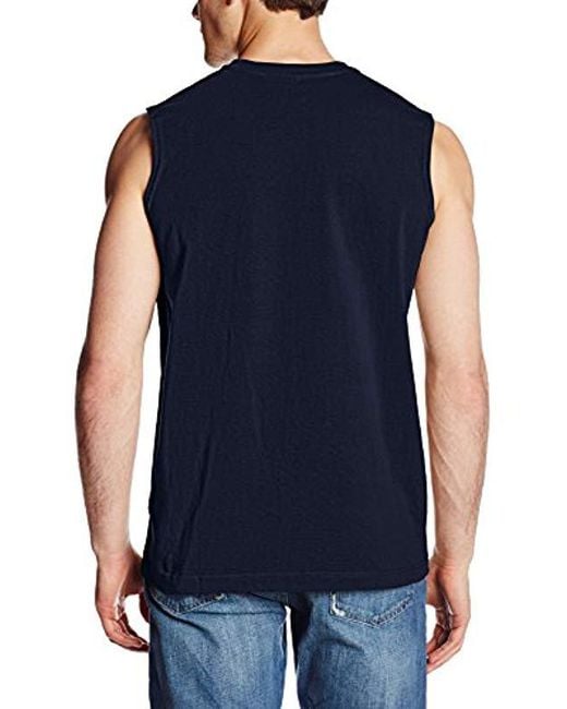 Carhartt Cotton Workwear Pocket Sleeveless Midweight Tshirt in Navy