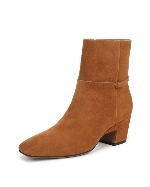 Franco Sarto Women's Saydie Ankle Boot Saddle Brown Suede M