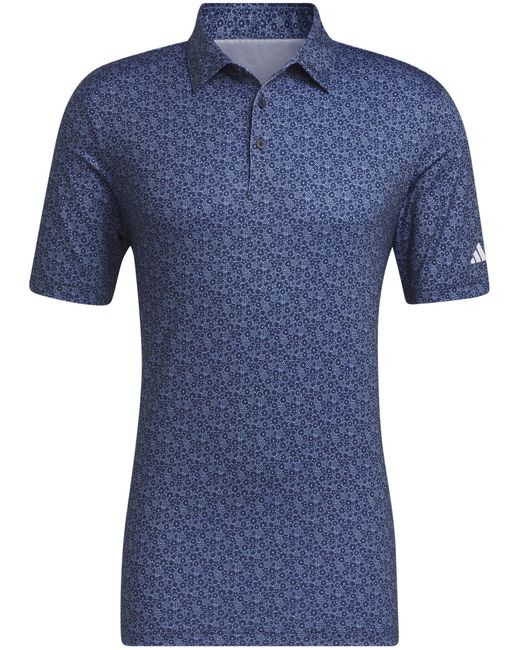 Adidas Blue Ultimate365 Allover Print Golf Polo Shirt for men