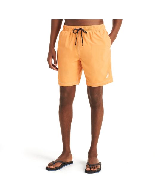 Nautica Orange Standard 8" Quick-dry Swim for men