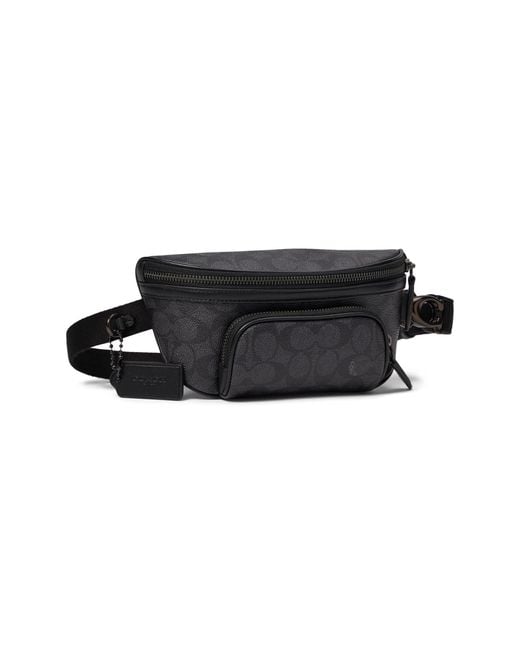 COACH Black S Beck Belt Bag In Pebble Leather for men