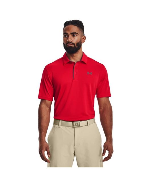 Under Armour Tech Golf Polo T-shirt, in Red for Men | Lyst