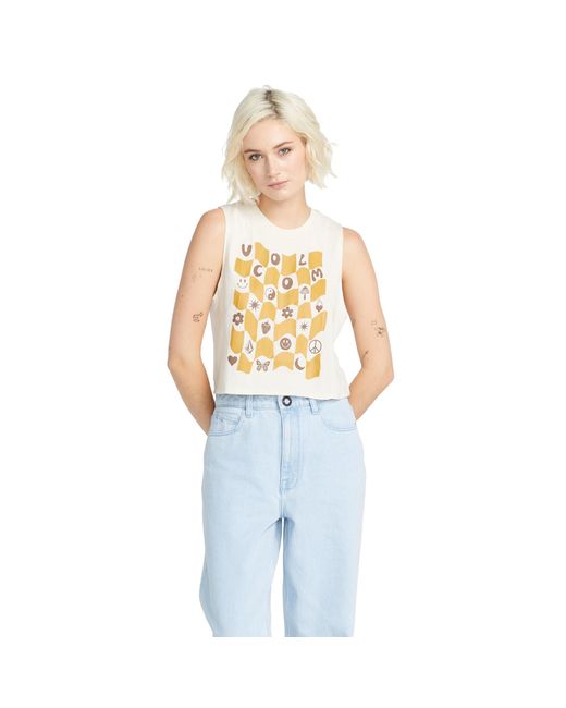 Volcom Blue Stone Hour Crop Tank Top
