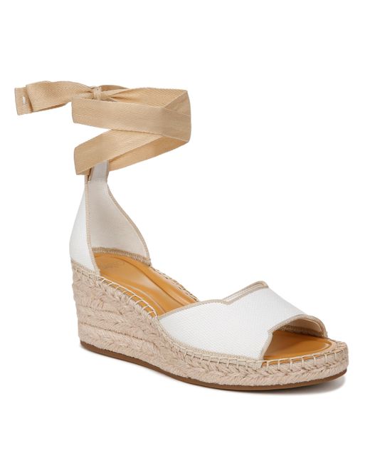 Franco Sarto Natural Sarto S Casey Espadrille Sandal White Beige Tie 6.5 M