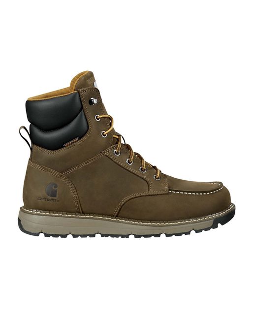 Carhartt Brown Millbrook 6 Waterproof Nano Toe Wedge Boot (Mossy) Cowboy Boots for men