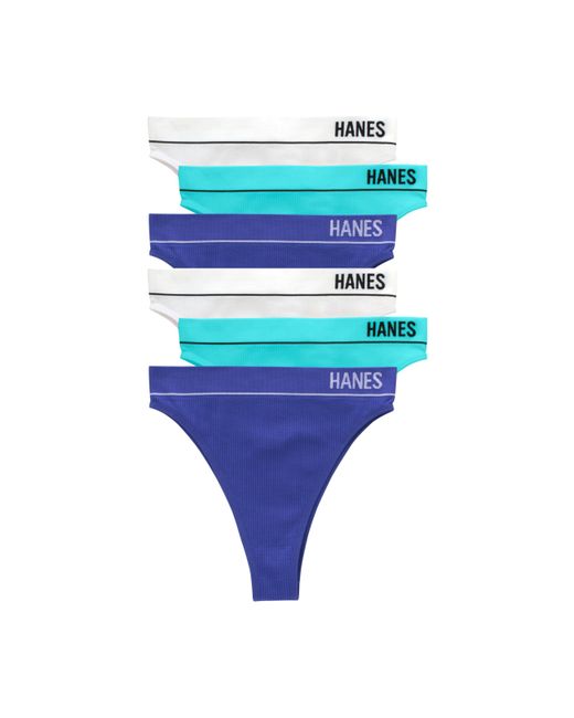Hanes Blue Originals Seamless Rib Hi-rise Cheeky Panties Pack