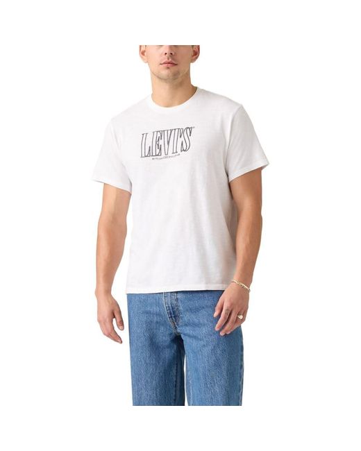Levi's White Graphic Tees for men