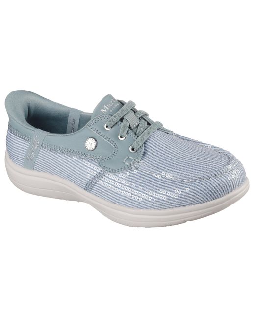 Skechers Blue Martha Stewart On-the-go Flex Radiant Hands Free Slip-ins Sequin Boat Shoe