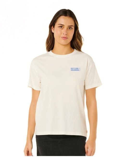 Rip Curl White Relaxed Fit Short Sleeve T-shirt