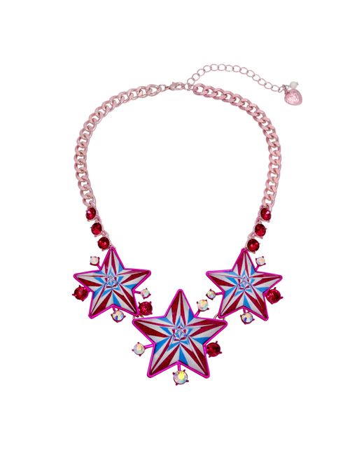 Betsey Johnson Red S Festive Star Bib Necklace