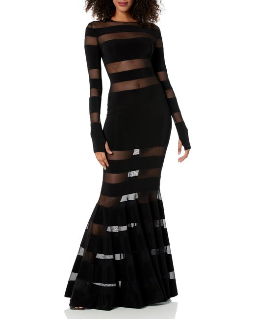 Norma Kamali Black Spliced Dress Fishtail Gown