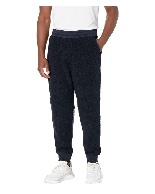 Emporio Armani Black A | X Armani Exchange Teddy Fleece Colorblock Jogger Sweatpants for men