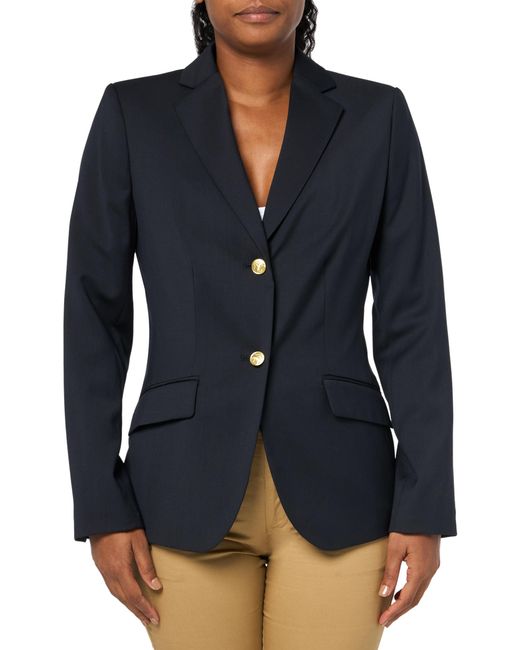 Brooks Brothers Blue Classic Fit Stretch Wool Two Button Blazer