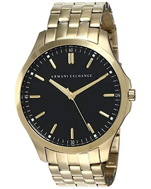 Armani Exchange Metallic Men's Gold-tone Stainless Steel Bracelet Watch 45mm Ax2145 for men
