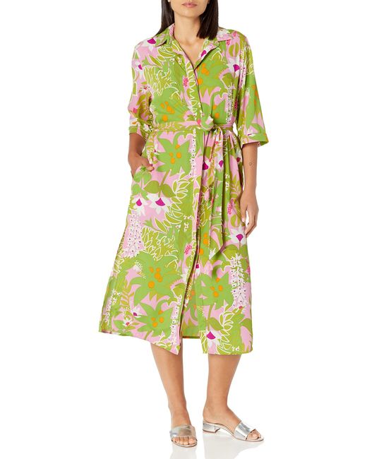 Trina Turk Standard La Palma Midi Dress in Yellow Lyst