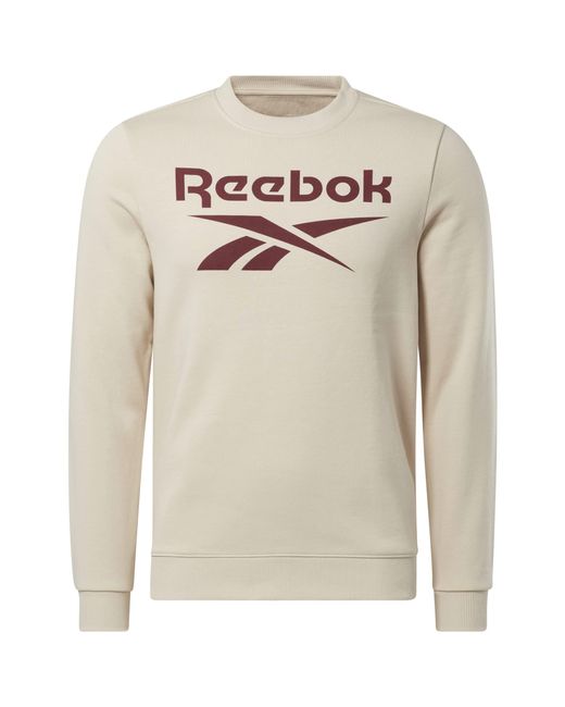 Reebok Gray Identity Big Logo Fleece Crew Sweatshirt for men