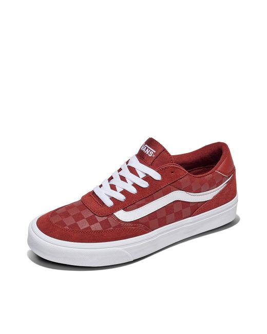 Vans Red Brooklyn Ls Shoe | Low-top Sneakers For Everyday Wear for men