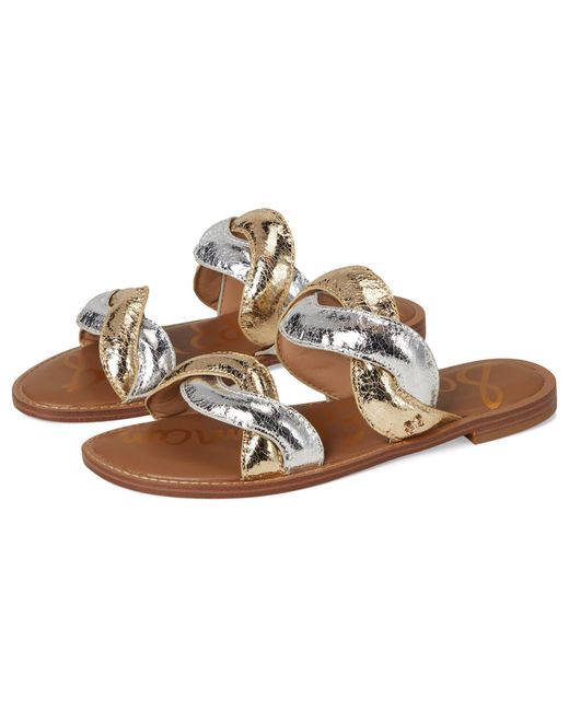 Sam Edelman Women's Hellen Flat Sandal - Braided Strap Slide Sandals