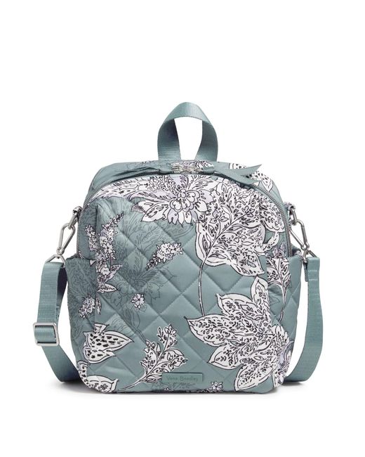 Vera Bradley Blue Performance Twill Convertible Small Backpack