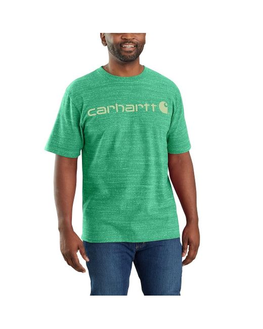 Carhartt Green Loose Fit Heavyweight Short-sleeve Logo Graphic T-shirt for men