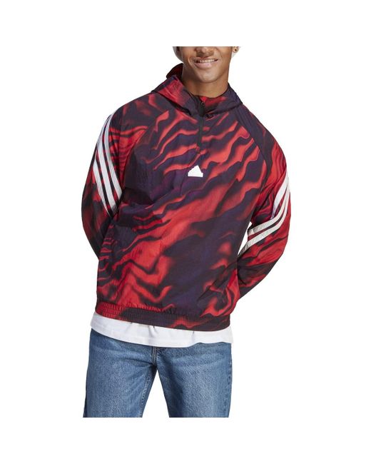 Adidas Red Future Icon All Over Print Hoodie for men