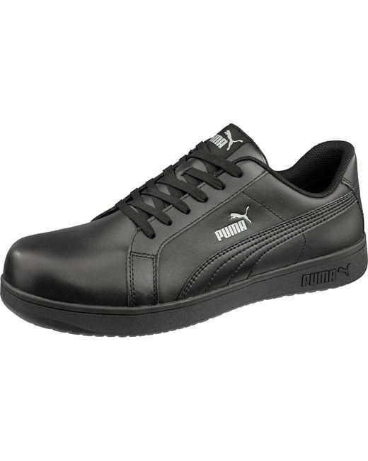 PUMA Black Iconic Low Toe Composite Toe Safety Work Shoes for men
