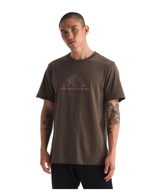The North Face Brown Evolution Mtn Base Short-sleeve Tee | Cotton Shirt With A Graphic Design for men