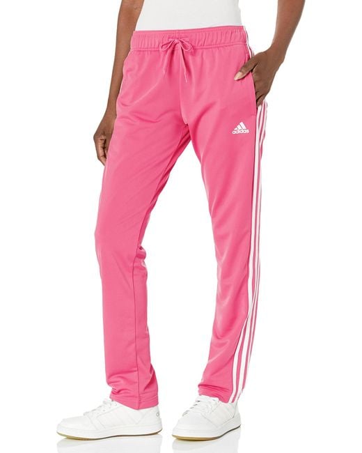 Adidas Pink Essentials Warm-up Tricot Regular 3-stripes Track Pants
