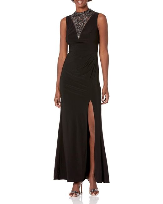 Adrianna Papell Black Jersey Long Dress