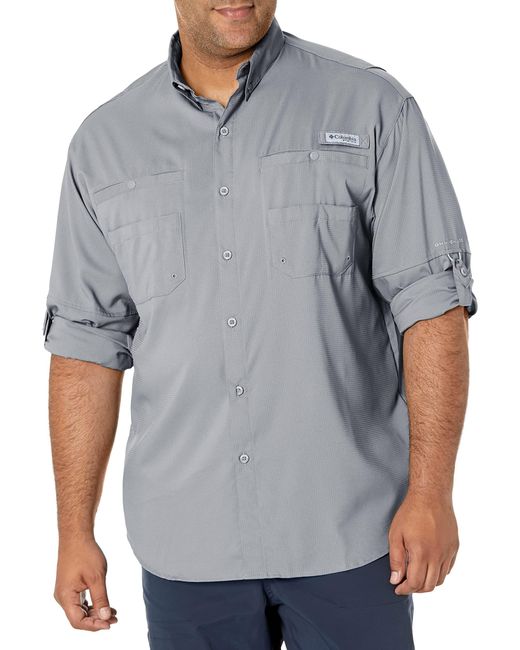 Columbia Men's PFG Bahama II Long Sleeve Fishing Shirt – UPF 30 Sun Protection, Quick-Dry (Cool Grey, Small) - View #6