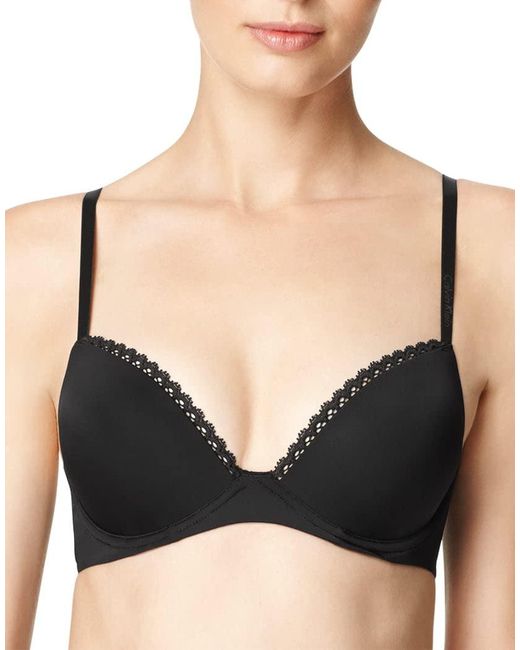 Calvin Klein Seductive Comfort Tailored Customized Lift Demi Bra In Black Save 55 Lyst 