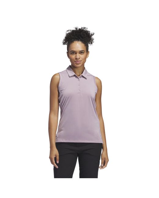 Adidas Purple Ultimate365 Solid Sleeveless Polo Shirt