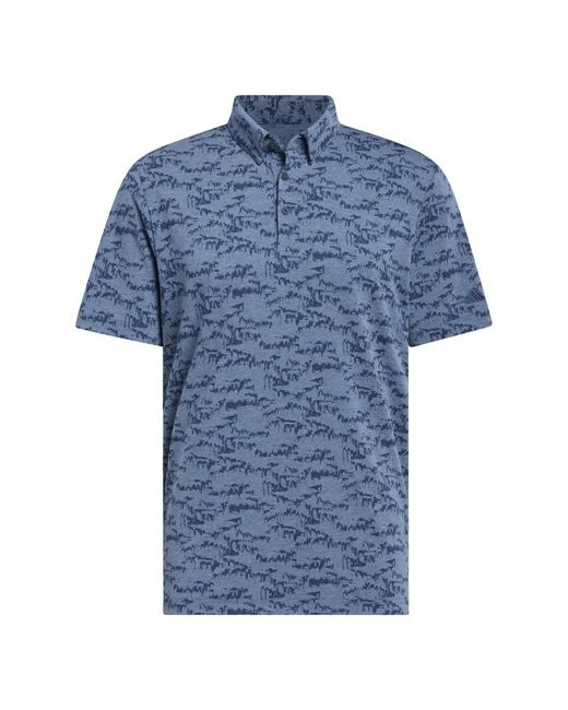 Adidas Blue Go-to Printed Polo Shirt for men