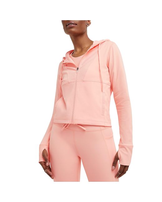 Champion , , Moisture Wicking, Zip-up Athletic Jacket For , Pink Star, Small