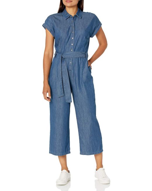 vince camuto denim jumpsuit