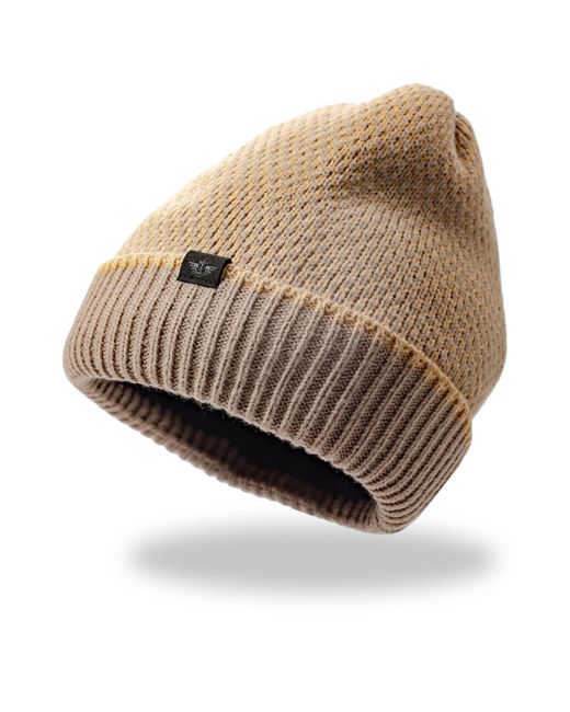 Dockers Natural Intarsia Knit Beanie Hat for men