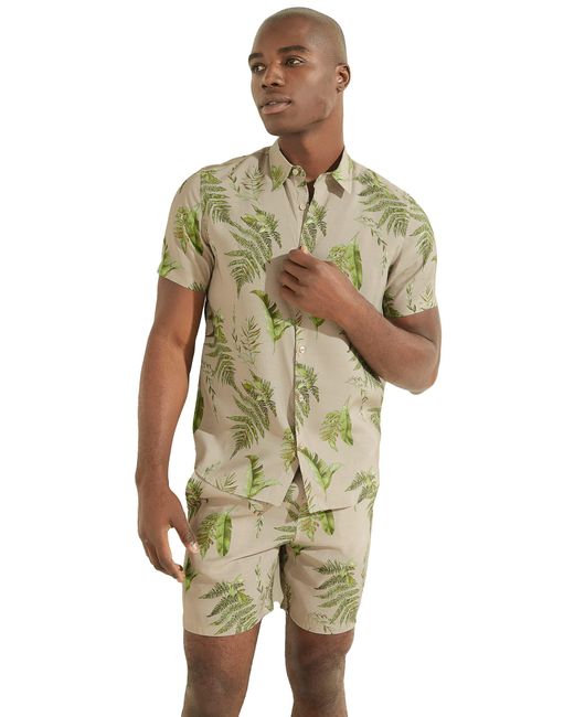 Camicia Eco Palm Uomo di Guess in Green da Uomo