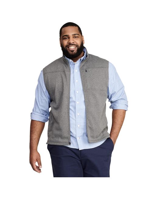 Izod Blue Tall Advantage Performance Full Zip Sweater Fleece Vest for men