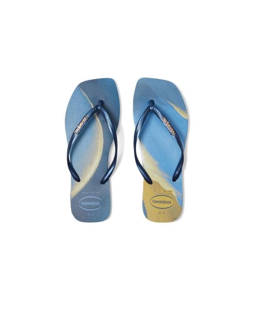 Havaianas Blue Slim Square Trendy Sandals Flip-flop