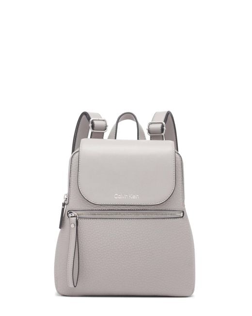 Calvin Klein Gray Reyna Novelty Key Item Flap Backpack