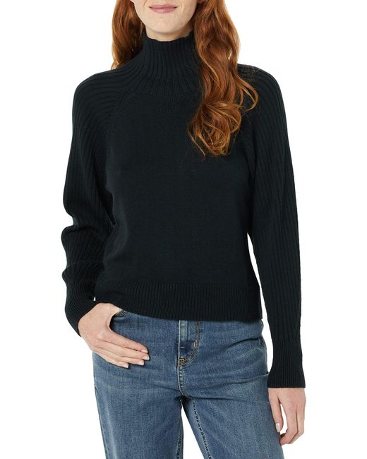 Amazon Essentials Black Ultra-soft Oversized Cropped Cocoon Sweater