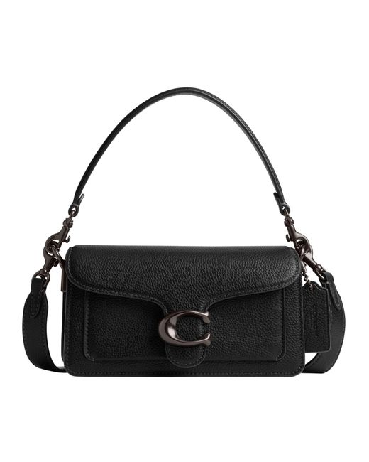 COACH Black Polished Pebble Leather Tabby Shoulder Bag 20