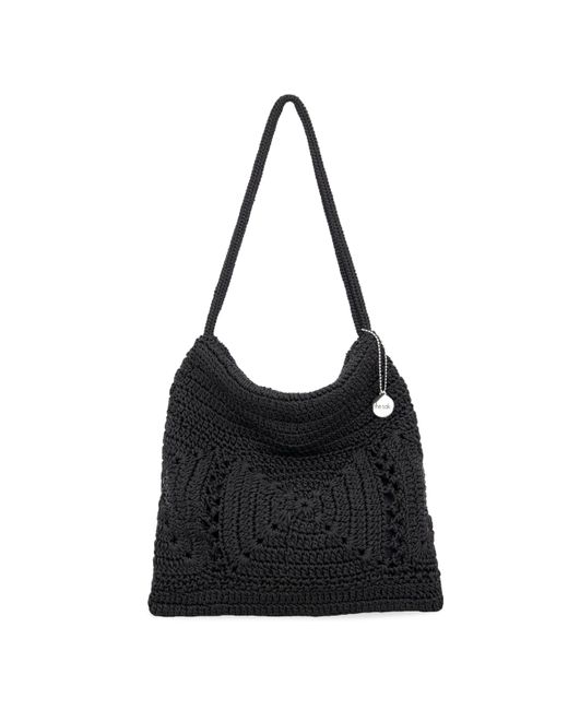 The Sak Black Ava Hobo Bag In Crochet