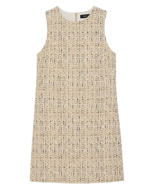 Theory Tweed Shift Dress in Natural | Lyst