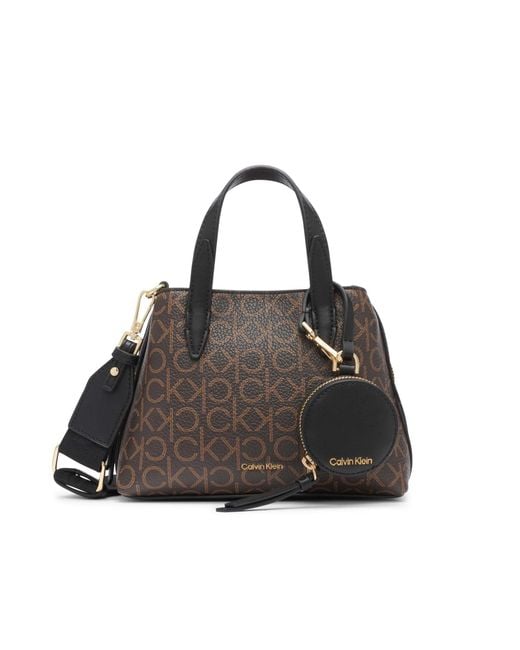 Calvin Klein Millie Monogram Crossbody Bag in Black Lyst