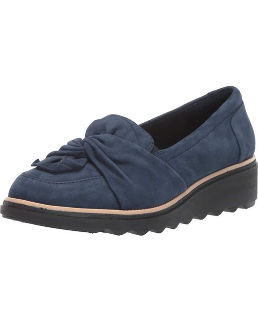 Clarks Sharon Dasher Loafer, Pewter Suede, 9.5 Wide in Blue | Lyst