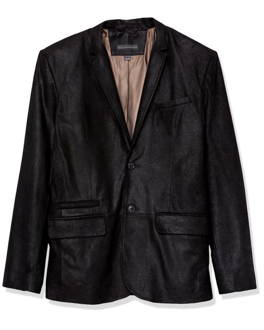 John Varvatos Tilden Embossed Leather Jacket