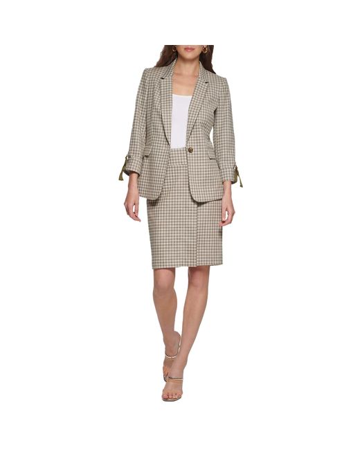DKNY Natural One Button Business Casual Blazer Jacket